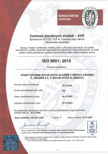 certifikat iso 9001 css dubnica n/V